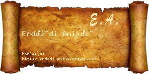 Erdődi Anikó névjegykártya